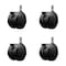 Service Caster 2-3/8'' Chair Caster Twin Wheel with Brakes 7/16'' Grip Ring Stem , 4PK SCC-GR02S60-NYS-B-716-4 - alternate 1
